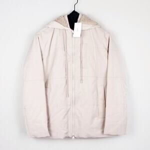 Vince Quilted Faux Shearling Lined Puffer Jacket